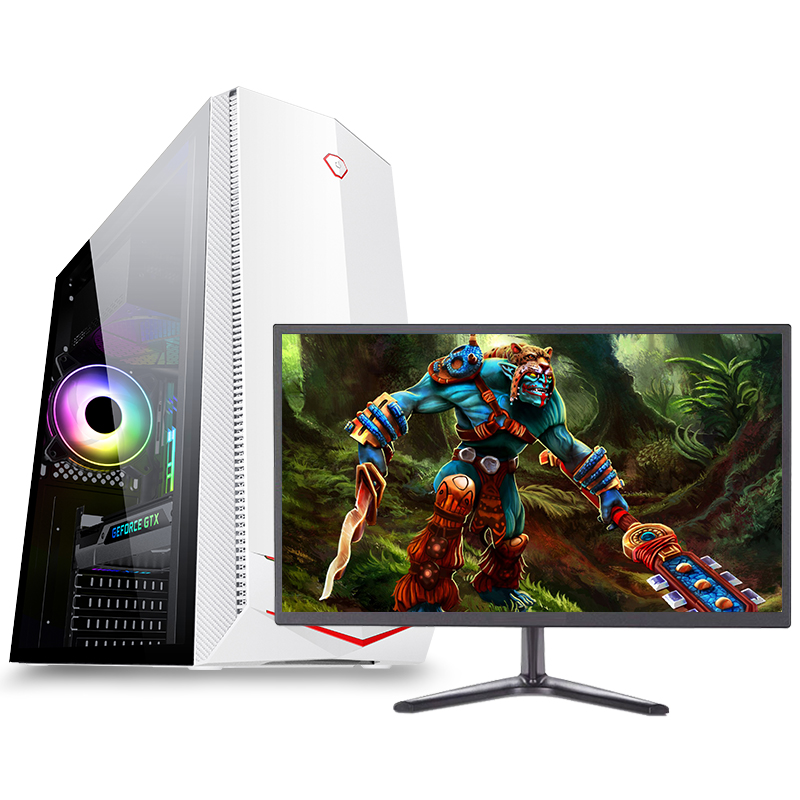 铭能 i5四核/GTX1650 4G独显/16G内存/480G固态 台式机 台式电脑 组装机 组装电脑 电脑主机 家用办公电脑 商务娱乐学生网课电脑 电竞游戏电脑+19英寸整机全套高清大图