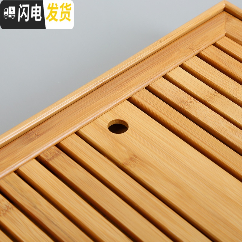 三维工匠功夫茶具家用套装密胺干泡小茶台迷你竹制茶托盘简约储水现代茶盘 竹盘书卷茶托高清大图