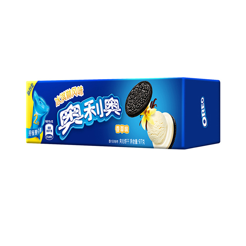 奥利奥(OREO) 夹心饼干 零食 冰淇淋香草味97g