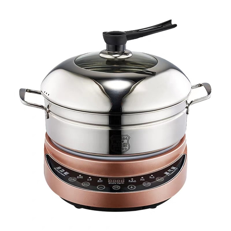 海鲜蒸汽锅黄金蛋多功能电蒸锅电火锅炖锅家用电热锅分体锅蒸汽锅香槟