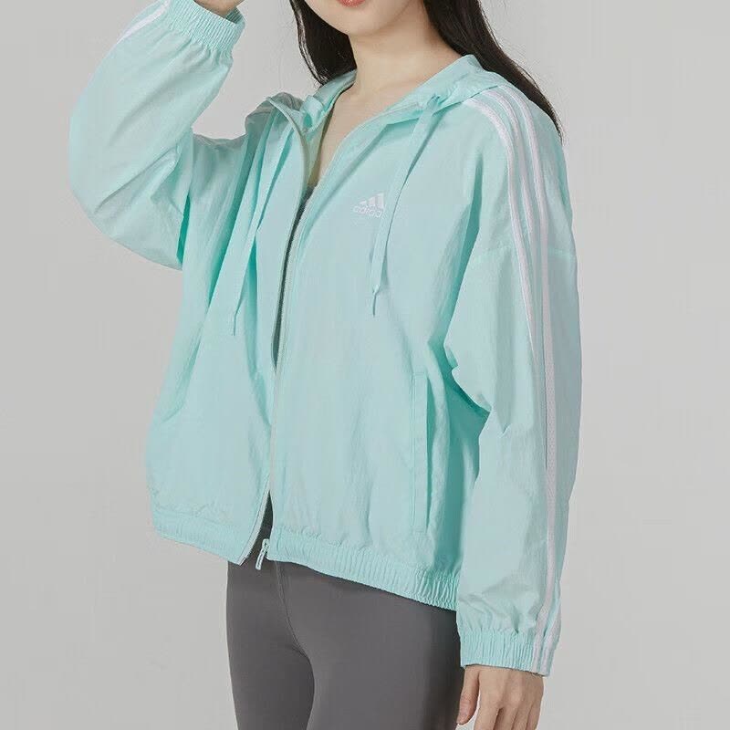 adidas/阿迪达斯外套女新款梭织夹克运动服连帽茄克上衣HC9158 D图片