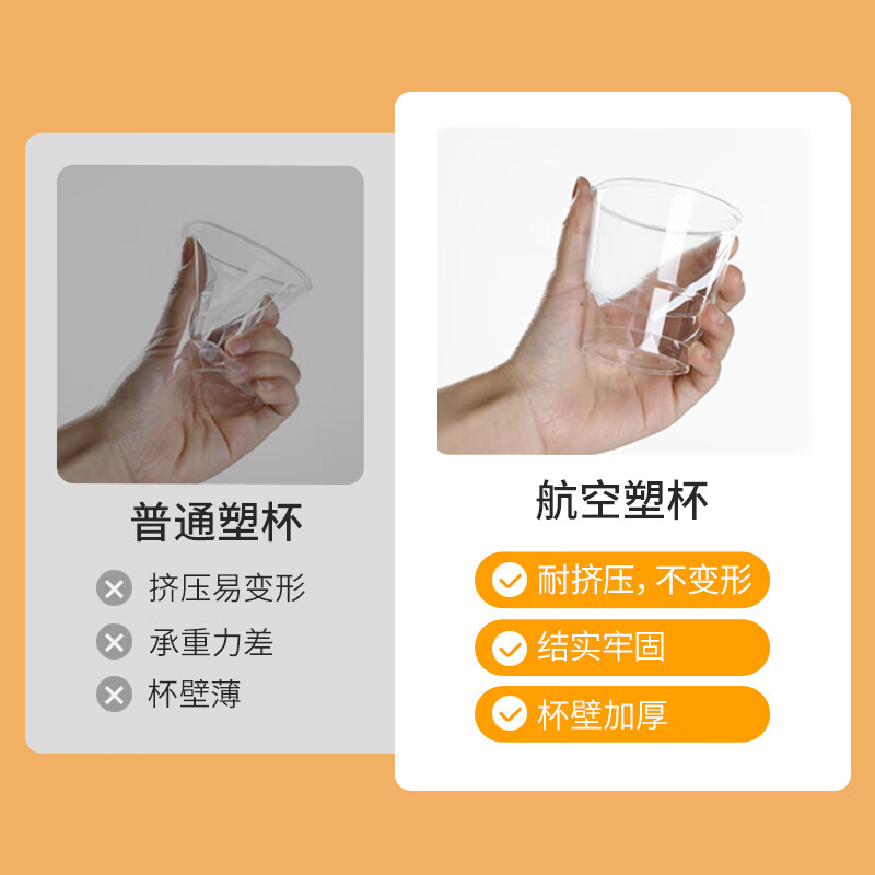 美丽雅一次性杯子航空杯 200ml*20只太空杯 加厚饮料杯塑料水杯茶杯高清大图
