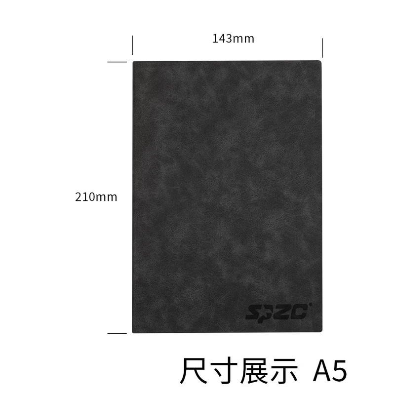 SPZC S76 A5PU 羊巴皮软裱无油边记事本(计价单位:本) 黑色高清大图