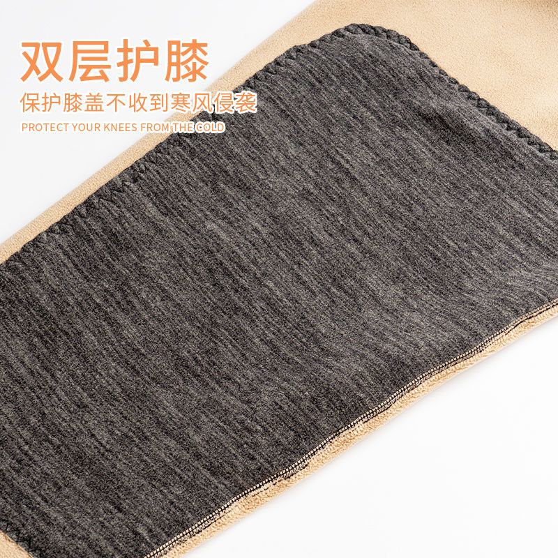 男士加绒打底裤双层护膝盖保暖裤加厚修身秋冬季防寒秋裤