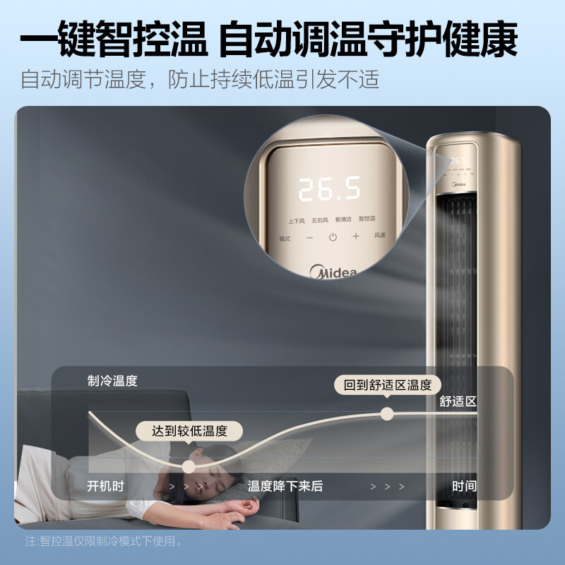 美的(Midea)空调风尊3匹新一级变频冷暖智能客厅家用立式节能省电落地式圆柱柜机KFR-72LW/N8MZB1