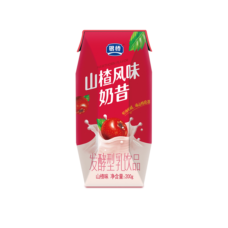 银桥 山楂风味奶昔200gx12盒 礼盒装