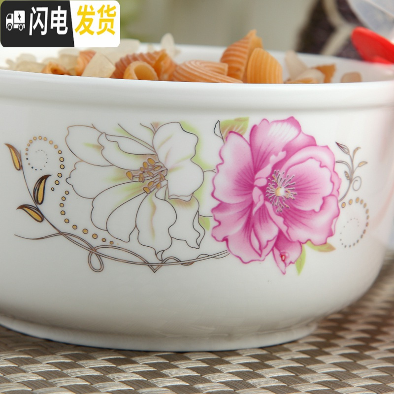 三维工匠国美5/6英寸保鲜碗冰箱微波炉饭盒保鲜盒密封碗大号泡面碗 KT粉(6英寸)高清大图