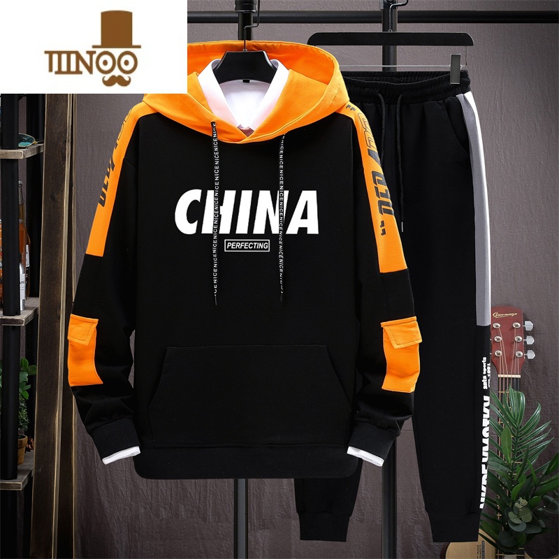 YANXU青少年运动卫衣套装12-15岁男孩潮流春装13初中学生14大童长袖tt高清大图