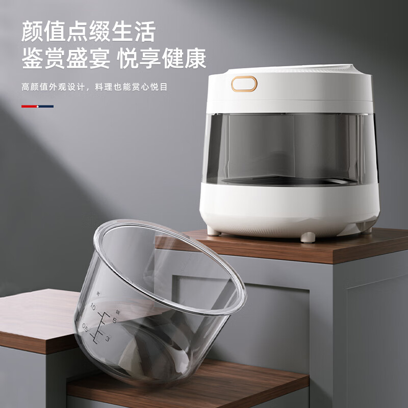 迈卡罗电饭煲高硼硅玻璃内胆烹饪可见智能预约方便省心MC-FB306高清大图