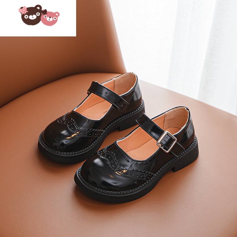 绿彩虹光女童皮鞋春夏2022新款软底儿童单鞋小女孩公主宝宝学生表演出