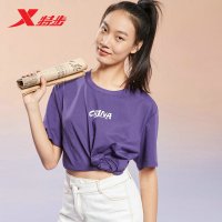 特步短袖T恤男女同款新疆棉2021夏季新款运动情侣上衣半袖国潮