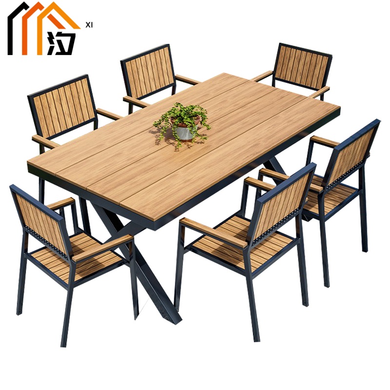 汐户外桌椅一桌六椅套