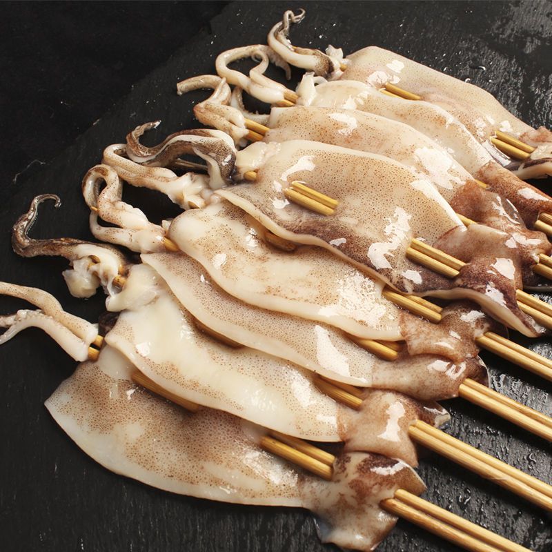 鱿鱼串烧烤专用铁板鱿鱼串深海新鲜鱿鱼串网红同款冷冻鱿鱼串报价