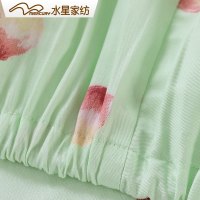 水星(MERCURY)家纺 全棉斜纹印花四件套 夏沫之晨 纯棉1.8m床单被套床品