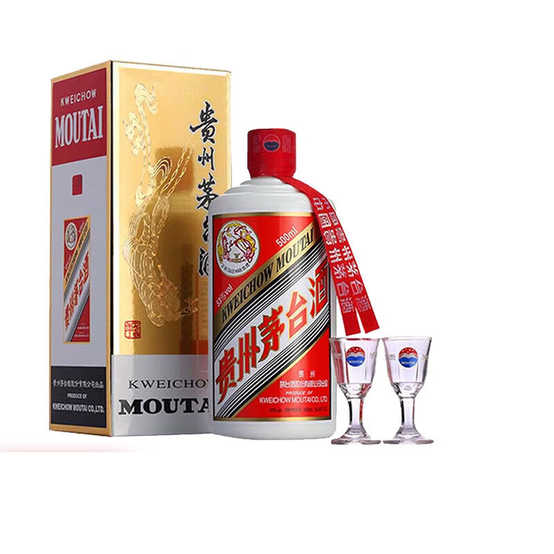 茅台(MOUTAI)贵州茅台酒 茅台飞天53度 酱香型白酒 500ML 单瓶装