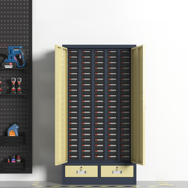 臻远 ZYLJG-W77 零件柜抽屉式工具柜电子元件柜螺丝柜物料柜 100抽透明带门加二斗小号高清大图
