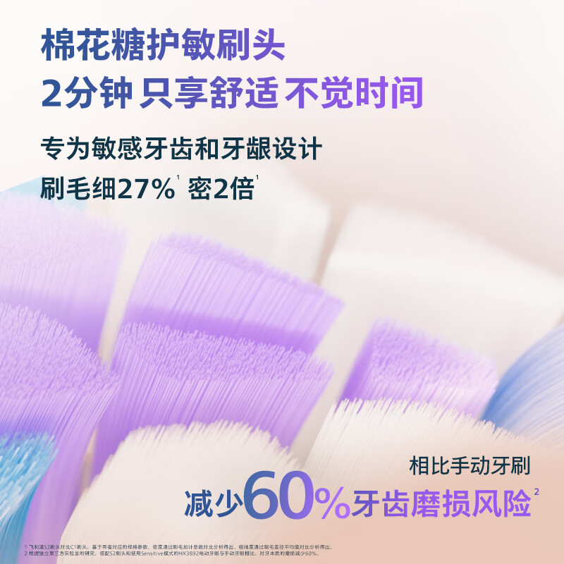 飞利浦(PHILIPS)电动牙刷钻石7系Pro 护敏刷 成人情侣款 送男生/女友 高端款曙光金HX3892/04高清大图