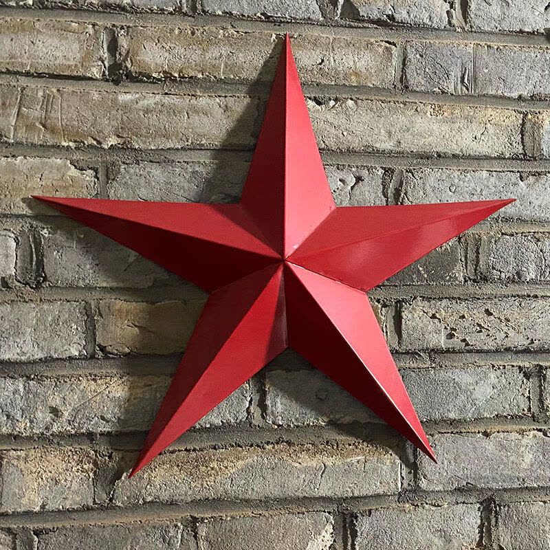 维诺亚工业风墙面金色大五角星创意铁艺壁饰立体挂饰酒吧不规则装饰挂件图片