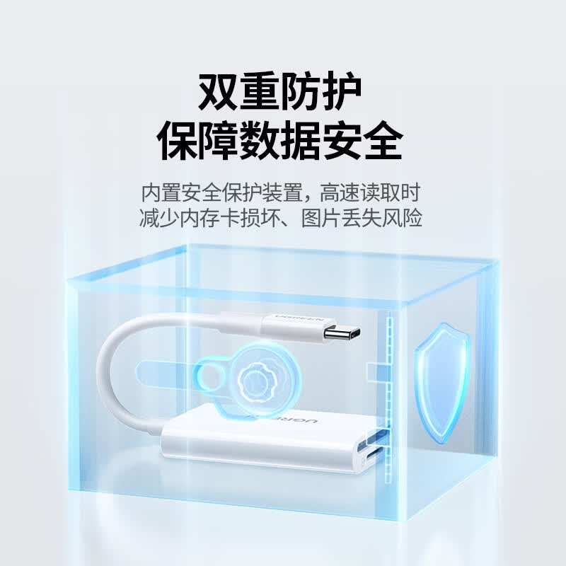 绿联 CM627 Type-C3.0 SD/TF 双卡槽读卡器高清大图