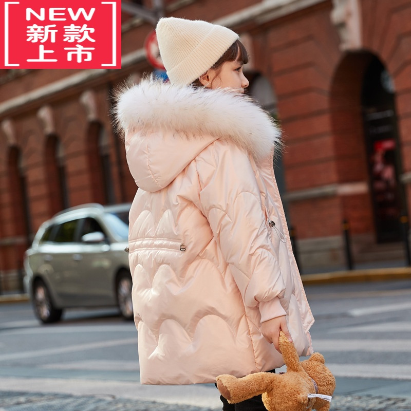 可莉允女童羽绒服2022新款洋气轻薄冬季外套加绒加厚高端棉服冬装面包服