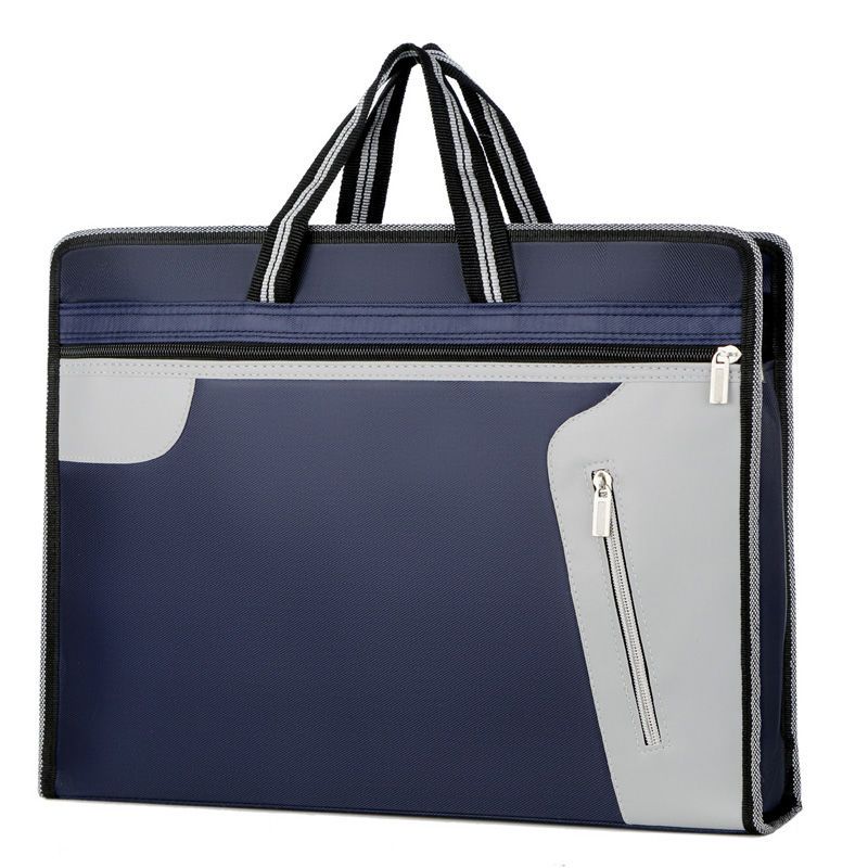 派尼美特文件袋帆布商务牛津办公包学生手提资料拉链防水大容量会议