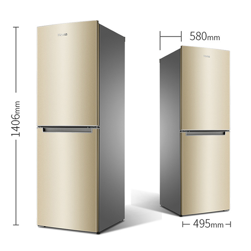 奥马(Homa)BCD-176A7金 双门小冰箱 家用宿舍办公室 小型两门电冰箱 节能静音保鲜 大冷藏小冷冻 节能静音