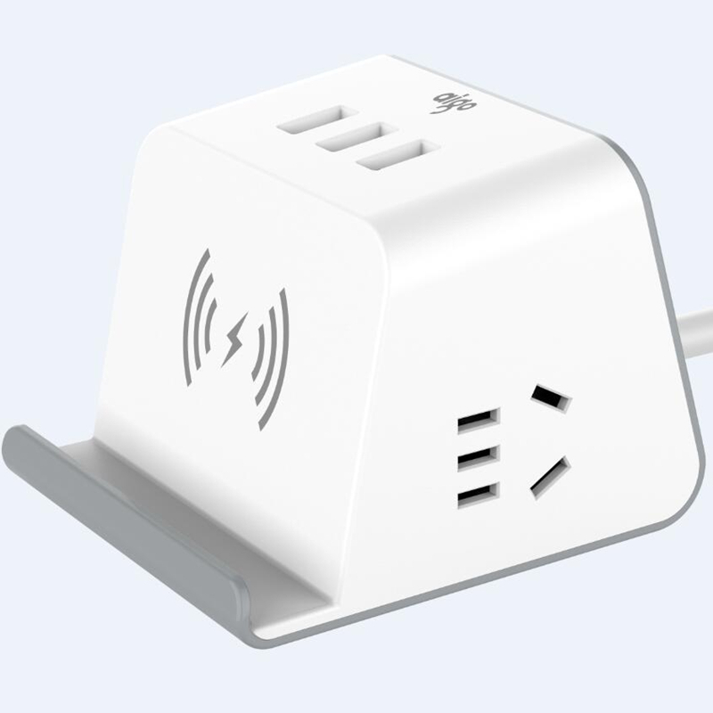 爱国者 无线充 USB 多功能家用电源插座 M0230Q 白色