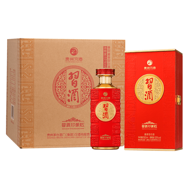 贵州习酒 53度 酱香型白酒 习酒·印象红 500ml*6瓶 整箱装图片