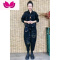 七斓时尚印花牛仔套装女春款显瘦长袖上衣外套大码哈伦裤牛仔裤套