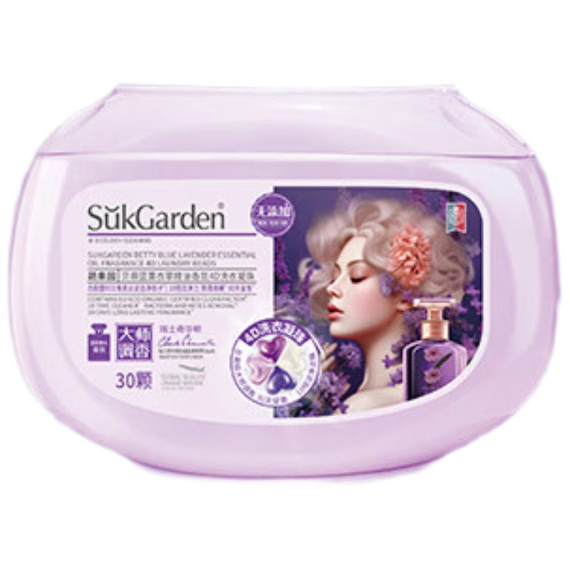 SukGarden蔬果园贝蒂蓝薰衣草精油香氛4D洗衣凝珠-10g*30颗