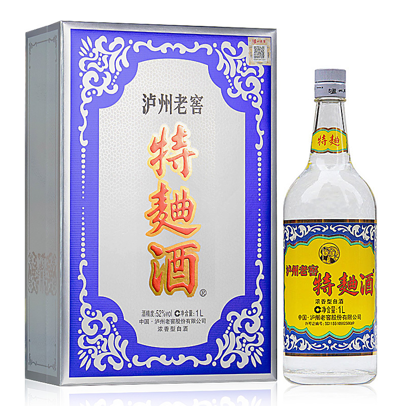泸州老窖特曲60版52度1l*1瓶带杯礼盒 浓香型白酒 送手提袋