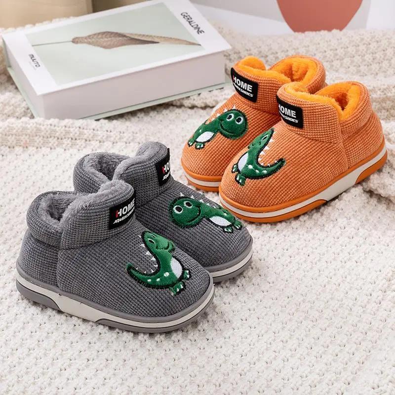 2021新款儿童棉鞋冬季加绒保暖韩版时尚可爱卡通儿童毛毛鞋软底小孩包