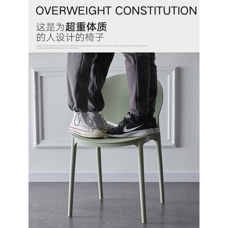北欧简约塑料椅子家用餐椅成人休闲创意书桌椅懒人靠背凳子高清大图