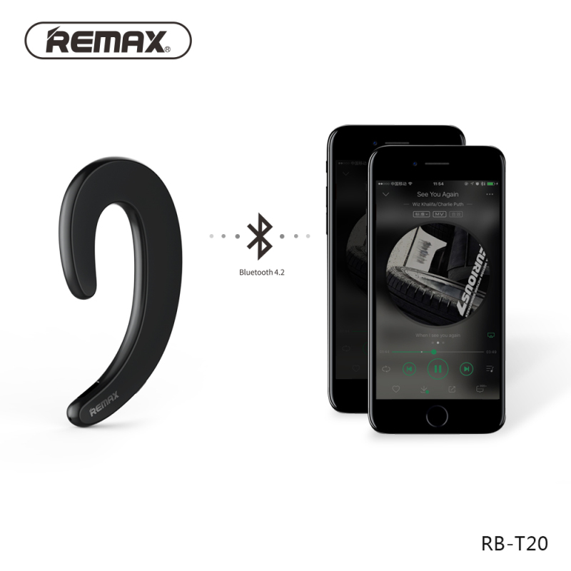 Remax/睿量 T20轻薄蓝牙耳机挂耳式开车专用手机通用单耳运动跑步无线不入耳塞无痛-宝石红