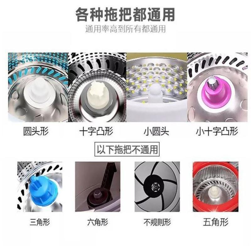 拖把圆形加粗旋转杆子墩布室内布头不要甩干滚筒式家庭桶免洗的 新款加强杆-加厚塑盘-1个棉头
