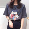 2021新款唐老鸭印花海军风短袖T恤女夏韩版宽松海军领上衣设计感 白色 M