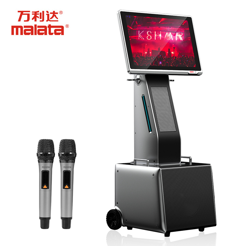 万利达广场舞音响带显示屏户外音箱视频机触屏舞台大功率套装带话筒 k歌便携移动蓝牙播放无线扩音器M+9825