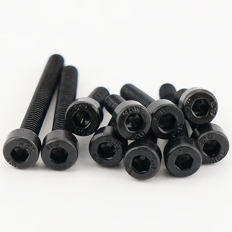 海斯迪克 8.8级发黑(淬火)杯头螺丝 GB70 内六角圆柱头螺栓螺钉全牙 M6*70(100个)高清大图