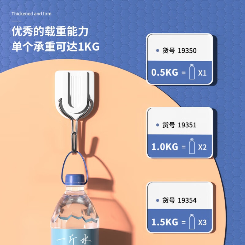 得力deli-19351挂钩 3只/卡 3卡装高清大图