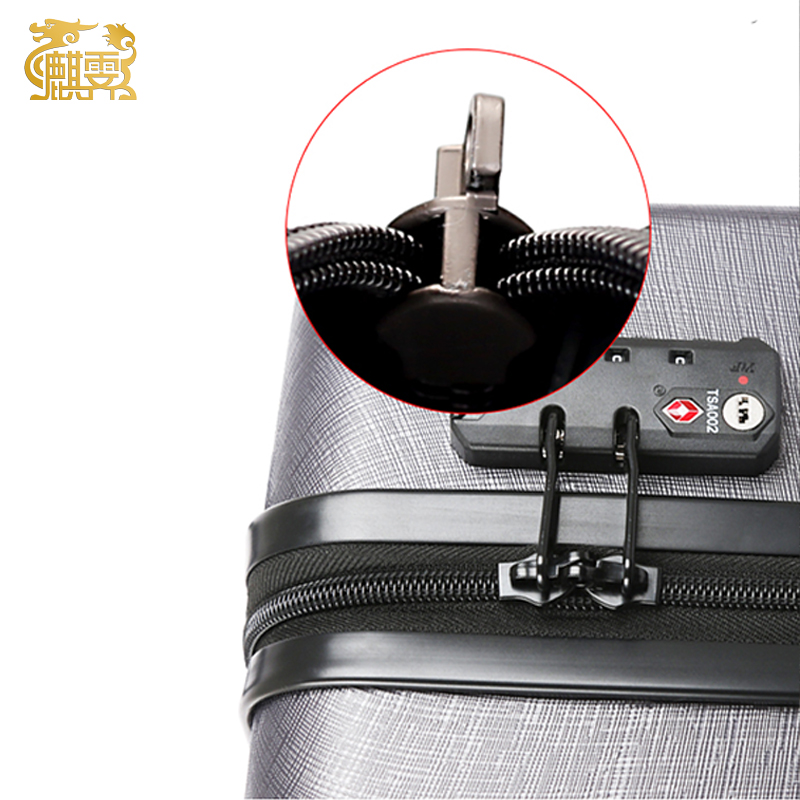 麒霁子母套装拉杆箱 黑色26英寸拉链款9201TE高清大图