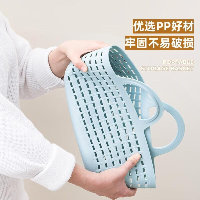 禧天龙(Citylong) L-7165比格手提篮(星蓝)中号家用收纳篮洗澡篮子手提小浴筐浴室收纳筐高清大图