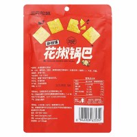 三只松鼠花椒锅巴香脆麻辣味膨化休闲零食花椒锅巴108g*1袋