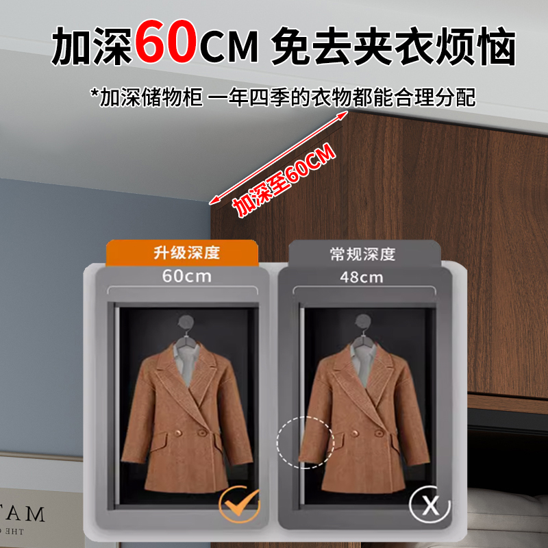 衣柜卧室家用实木生态板经济型出租房用可定制小户型免安装收纳大衣橱高清大图