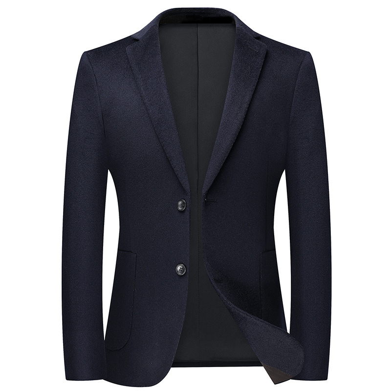 年秋季新款100%羊毛免烫修身西装男士百搭休闲便西男