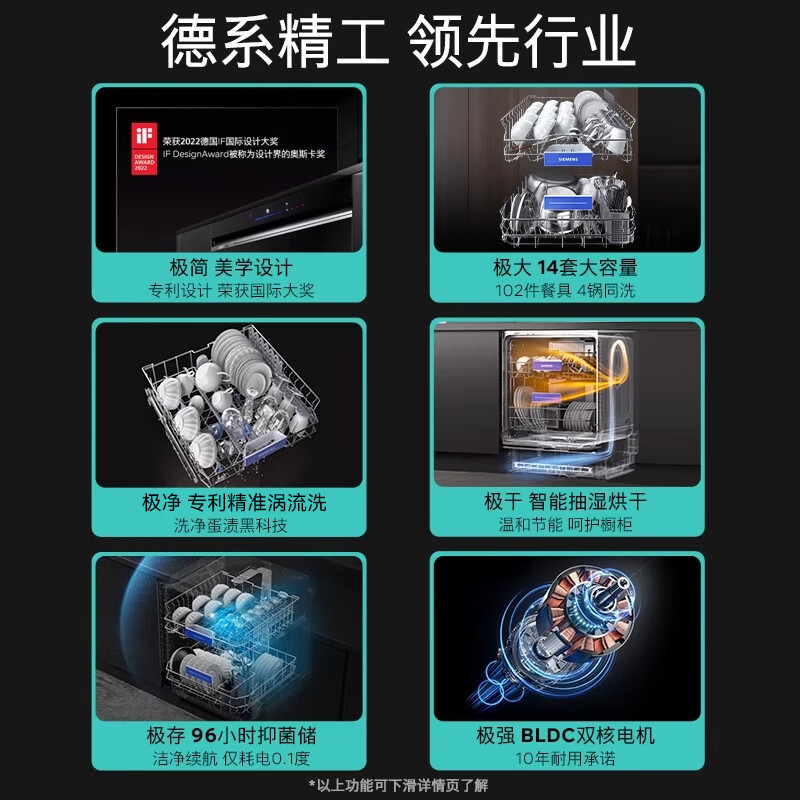 西门子 SJ43HB99KC 极简美学一级水效晶御智能全能升级14套蒸饭柜高清大图