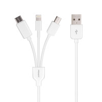 品胜 苹果/Iphone配件 数据线安卓手机充电器线type-c一拖三多功能线适用小米5华为 1.6米
