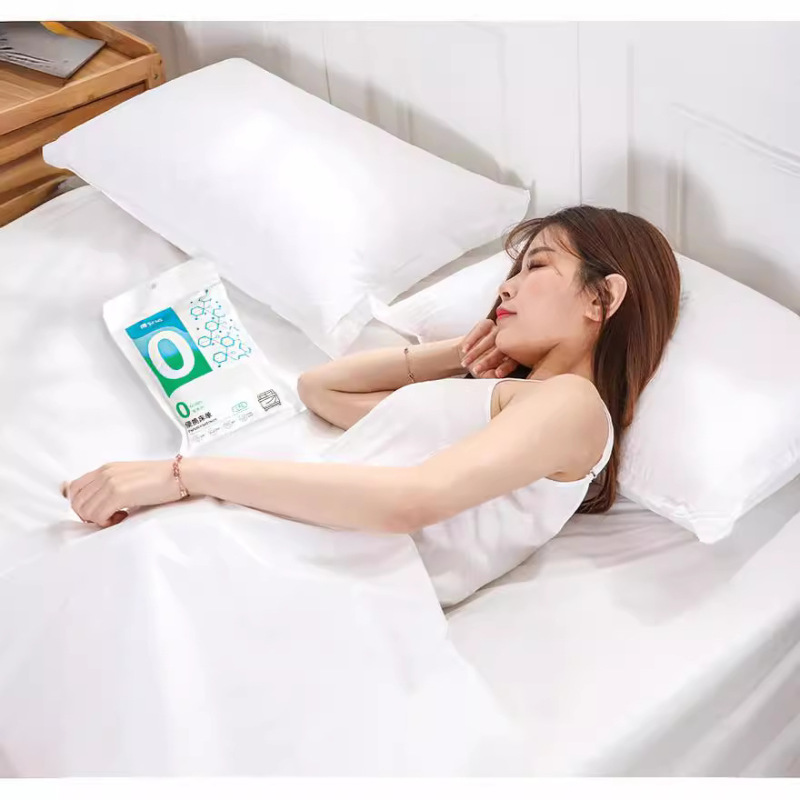 蓓安适一次性被罩枕套床单户外出差旅行旅游酒店床上隔脏单人三件套蓝白抗菌款(1.8*2.3米)高清大图