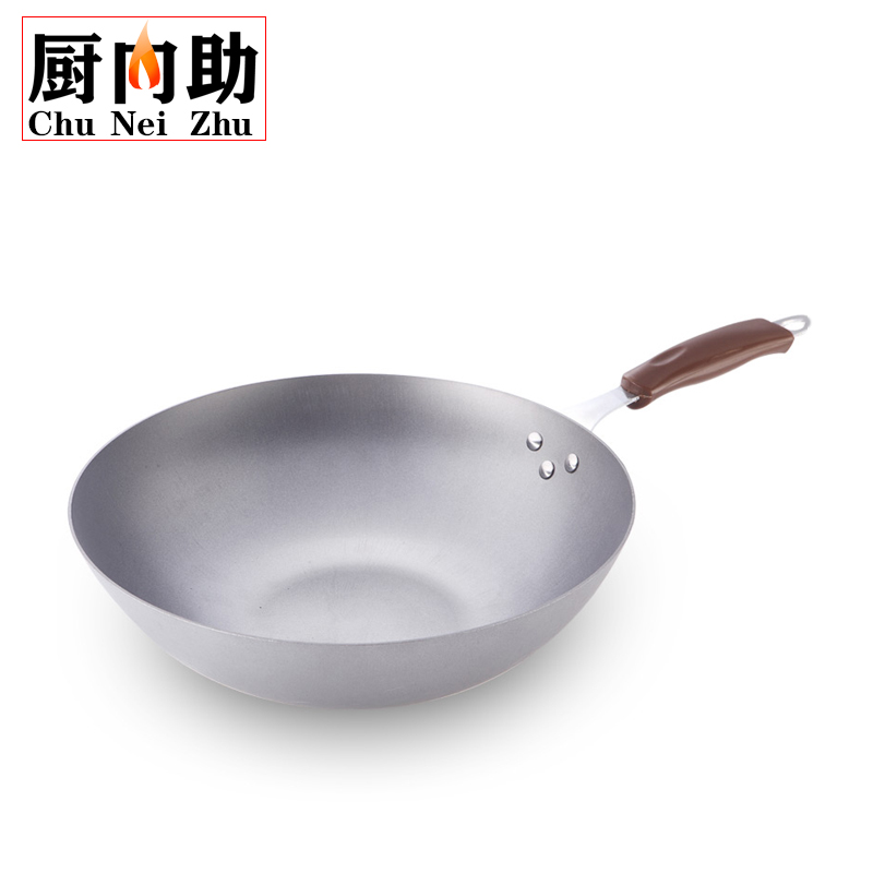厨内助 32cm老式传统生铁锅炒锅 无涂层不粘锅无油烟锅燃气灶煤气灶电磁炉通用锅具（邦仕尼系列）32cm生铁炒锅（无盖）