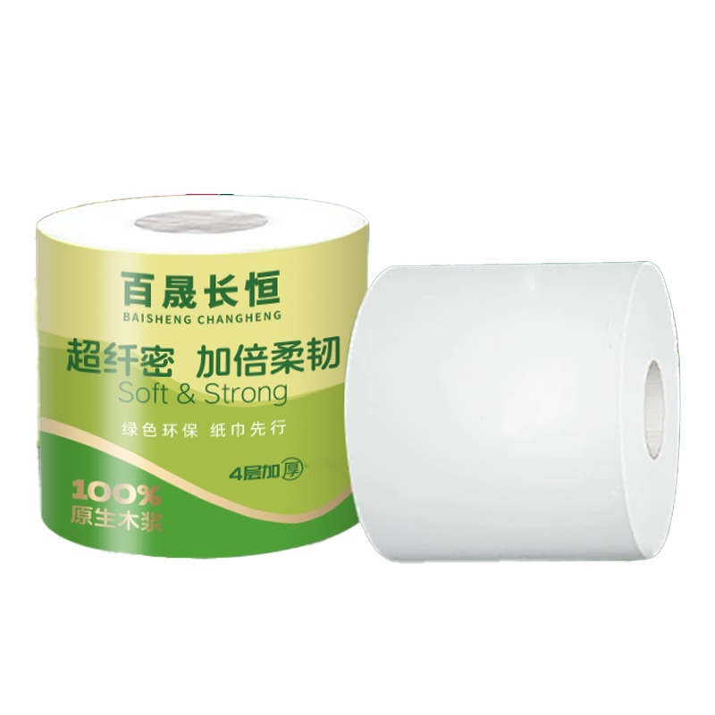 百晟长恒 BSCH-C28GS 4层 10卷 160g 手提纸 空芯(计价单位:提)绿色高清大图