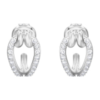 SWAROVSKI LIFELONG镀白金色细码耳环